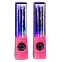 SoundSOUL Bluetooth Speakers Water Dancing Wireless Speakers Light Show Water Fountain Speaker for Christmas (Dual 3W Speakers, 4 Colored LEDs, Built-in Rechargeable 1800mAh Battery) - Pink