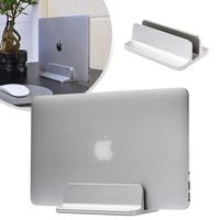 Laptop Computer Vertical Desk Stand, Adjustable Space Saving Desktop Holder Stand Compatible with Apple MacBook Notebooks Laptops - Aluminium Silver