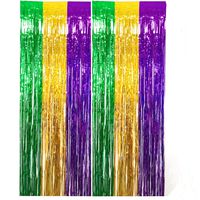 GiftExpress Foil Fringe Curtain (2, Purple Gold Green)