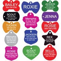 GoTags Pet ID Personalized Pet Tags for Dogs and Cats. Front & Backside Engraving and Sizes. Anodized Aluminum. Bowtie Shape Small.