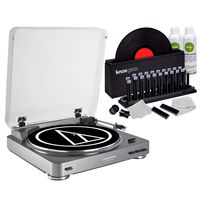 Audio-Technica AT-LP60 Fully Automatic Belt Drive Turntable with Knox Gear Vinyl Record Cleaner Kit