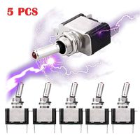 5pcs SPST LED Lighted Rocker Toggle Switch Linkstyle Marine Toggle Switch, On-Off LED Toggle Switch 12V 20A for Car RV Vehicles Truck Boat