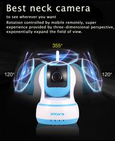 Xkora 720 HD Pan & Tilt WIFI/Network Wireless/Wired IP Camera with Night Vision,Surveillance , Video Record and Smart Motion Detection for Baby, Business, Home Security Via Remote Control (Blue)