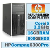 HP Compaq Pro 6300 MT/Core i5-3470 @ 3.2 GHz/16GB DDR3/500GB HDD/DVD-RW/WINDOWS 10 PRO 64 BIT