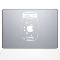 The Decal Guru 0189-MAC-13A-W Lucky Star Vinyl Sticker, 13" Macbook Air, White