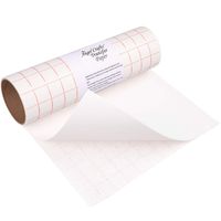 Angel Crafts Transfer Paper Tape: Craft Transfer Tape for Vinyl Application with Red Grid Lines - Self Adhesive Transfer Paper Roll Compatible with Cricut, Silhouette Cameo - 12 Inch by 8 Feet, White