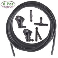 BingSnow 2 Pcs Windshield Washer Squirter Nozzle Spray for Jeep Grand Cherokee Chevrolet Malibu Pontiac G6 Saturn Aura and 3 Meters Fluid Hose with 3 Pcs Connector, Replace OEM # 55372143AB