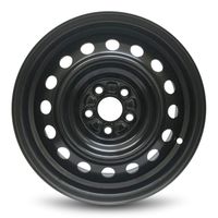 Road Ready Car Wheel For 2009-2019 Toyota Corolla 15 Inch 5 Lug Black Steel Rim Fits R15 Tire - Exact OEM Replacement - Full-Size Spare