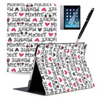 LJX iPad 9.7 inch Case 2018 iPad 6th Gen 2017 iPad 5th Generation Case, Mickey and Minnie Cute Cover PU Leather Stand Protection Smart Auto Sleep/Wake Shell for iPad Air 2 iPad Air #D