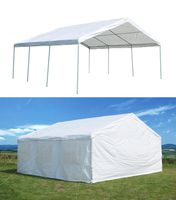GOJOOASIS 20 x 20 ft Heavy Duty Outdoor Metal Carport w/Sidewalls Commercial Wedding Party Frame Gazebo Tent 3 Rooms