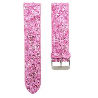UKCOCO Glitter Bling Cowhide Leather Strap Band, Shiny Sequin Slim Strap with Breathable Fashion Unique Smart Watch Band for Fitbit Versa (Pink)