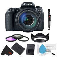Canon EOS 77D DSLR Camera with 18-135mm Lens Bundle w/ 3 Piece Filter Kit (International Model)