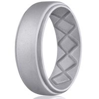 Egnaro Silicone Wedding Ring for Men, Breathable Mens' Rubber Wedding Bands, Size 8 9 10 11 12 13, for Crossfit Workout