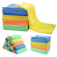 Mastertop 20Pcs/Pack Microfiber Dust Cleaning Cloth 4 Colors Multifunctional Cleaning Rag for Kitchen Car