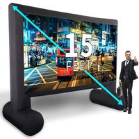 15 Feet Inflatable Movie Screen-Laika Factory Blow up Projector Screen Canvas Projection Screen for Outdoor Parties - Includes Big Power Fan, Base Stakes,Tie-Downs and Storage Bag (15Feet)