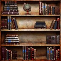 Leowefowa 5X5FT Bookshelf Backdrop Retro Bookcase Backdrops for Photography Interior Study Room European School Library Indoor Vinyl Photo Background Interior Decoration Wallaper Kids Studio Props
