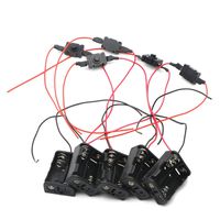 Senmod 24V Battery Holder Storage Case Box 23A 2x12V Battery in Series Wired ON/Off Switch, 24V Battery Holder, 23A Battery Holder, Pack of 5