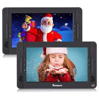 NAVISKAUTO 10.1" Dual Portable DVD Player for Car with 5-Hour Rechargeable Battery, Remote Control, Support USB/SD Card Reader (2 X Portable DVD Player)