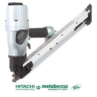 Metabo HPT Positive Placement Nailer | Pneumatic | Accepts 1-1/2" and 2-1/2" Nails | Metal Connector | Strap-Tite Fastening System (NR65AK2)