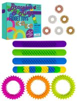 Purple Ladybug Fidget Bracelets & Rings for Stress & Anxiety Relief! BPA & Phthalate Free Sensory Toys for Kids: 4 Slap Bracelets, 3 Spiky Bracelets & 6 Fidget Rings! Fun Fidgets and Cool Travel Toys!