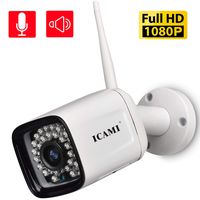 ICAMI Security Camera Outdoor Wireless 1080p WiFi Waterproof SD Card with Remote View Two-Way-Audio Motion Detection