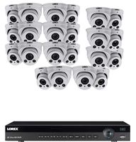 Lorex 8MP 4K Ultra HD IP NR900X Series 2 HDD Slot NVR System with 4K LNE8964AB Audio IP Dome Cameras Package, 4X Optical Zoom, 250FT Night Vision, 32 Channel 6TB NR9326NVR with 22 White Dome Cameras