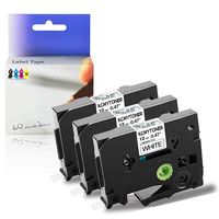 KCMYTONER 3PK Replacement TZe-231 TZe231 TZ-231 TZ231 Tape 12mm 0.47 inch Black on White Standard Laminated Compatible for Brother P-Touch Label Maker PT-D210 PT-H110 PT-D600 PT-1230PC PT-1280 PT-D200
