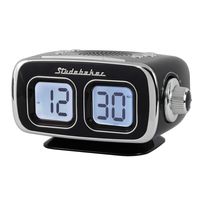 Large Display LCD AM/FM Retro Clock Radio USB Bluetooth Aux-in Bedroom Kitchen Counter Small Footprint SB3500 (Black)