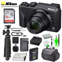 Nikon COOLPIX A1000 Digital Camera (Black) (26527) with Battery Bundle - Includes SanDisk 32GB SD Card + Replacement Battery EN-EL12 + 12" Gripster Tripod + More 1
