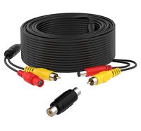 Backup Camera RCA DC Power Video Extension Cable 33 ft Wire with RCA Coupler for Car Van Tuck Bus Trailer Camper