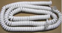 Bright White 21' Ft Handset Phone Coiled Cord