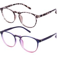 FEIYOLD Blue Light Blocking Glasses Women/Men,FDA Approved Anti Eyestrain Computer Gaming Glasses(2Pack)