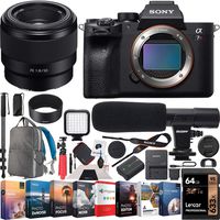 Sony a7R IV Full-Frame Mirrorless Camera Body FE 50mm F1.8 Full-Frame Prime Lens ILCE-7RM4 + SEL50F18F Bundle with Photo Video LED, Monopod,64GB, Software, Deco Gear Backpack & Accessories