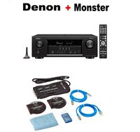 Denon Audio & Video Component Receiver Black (AVRS730H) + Monster Home Theater Accessory Bundle