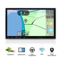Android 9.0 Double Din Car Stereo Head Unit Radio/ 10.1 inch Octa Core 2G+32G/ Adjustable Viewing Angle/ Support Sat Nav Bluetooth GPS WIFI Steering Wheel 1080P Video (With DVD/CD)/ Free Backup Camera
