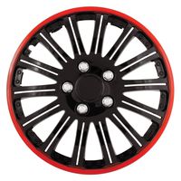Pilot Universal Fit Cobra Black and Chrome with Red Trim 16 Inch Wheel Covers - Set of 4 (WH527-16RE-BX)