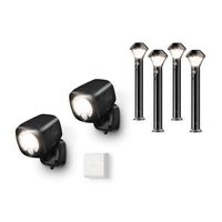 Ring Smart Lighting - Spotlight, Battery-Powered, Outdoor Motion-Sensor Security Light, Black (Starter Kit: 2-pack) - Bundle with 4 Pathlights