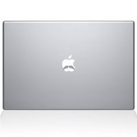 The Decal Guru Three Amigos Mustache Set MacBook Decal Vinyl Sticker - 15" MacBook Pro (2015 & Older) - Silver (1196-MAC-15P-S)