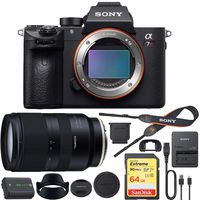 Sony a7R III Full-Frame Mirrorless Interchangeable Lens 42.4MP Camera Body Bundle with 28-75mm F/2.8 Di III RXD Full Frame E-Mount Lens A036 and Sandisk 64GB Memory Card