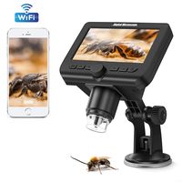 WiFi LCD Digital Microscope 1080P 4.3 inch Screen, VSATEN Wireless 50X-1000X Magnification Zoom USB Microscope Camera 2.0 Megapixels 8 Led Camera Video Recorder for iPhone Android Windows Mac Linux