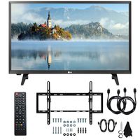 LG 28LJ430B-PU 28" Class HD 720p LED TV (2017 Model) with Slim Flat Wall Mount Kit and Two (2) 6 Foot HDMI Cables Ultimate Bundle