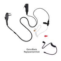 Maxtop ASK4038BT-H4 2-Wire Clear Coil Surveillance Headset + Black Replacement Tube