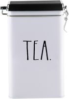 Rae Dunn Tin Storage Box With Metal Clamp Locking Lid (Tea)