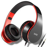 Tintec Over Ear Headphones, Wired HiFi Stereo Headset, Heavy Deep Bass, Folding Lightweight, Noise Isolation, with Built-in Mic for iPhone, iPad, Smartphone, Laptop