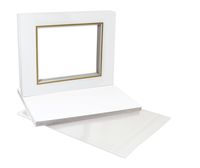 Golden State Art, Double Picture Mats with White Core Bevel Cut for 8X10 Photo Pictures (Mats, Backing, Clear Bags Included), Off-White Over Gold, 11x14-10 Pack (Double Mat)