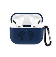 UPOLS Compatible with AirPods Pro Case, Protective Cover with Keychain, Bounce Carrying Case for Apple AirPods Pro Charging Case [2019 Release] Soft Slim Silicone Case Skin with (Navy Blue)
