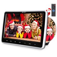 PUMPKIN 10.1 Inch Headrest Car DVD Player with Suction Drive, Support Region Free, Sync Screen, AUX, AV in Out, Last Memory, USB SD