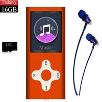 MP3 Player/Music Player,Frehovy 16GB TF Card Portable Digital Music Player/Video/Voice Record/FM Radio/E-Book Reader,Ultra Slim 1.8''Screen with HiFi Earbuds (16G-Orange)