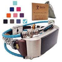 Smatiful Charge 2 Bands with Clip for Adults (Non Waterproof), Adjustable Replacement Bangle Bracelet for Fitbit Charge 2 HR Smartwatch, Mediterranean_Blue