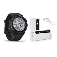 Garmin Fenix 6S Pro Black with Black Band, Smaller-Sized Premium Multisport GPS Watch (010-02159-13) and Aibocn 10,000mAh Portable Battery Charger Bundle